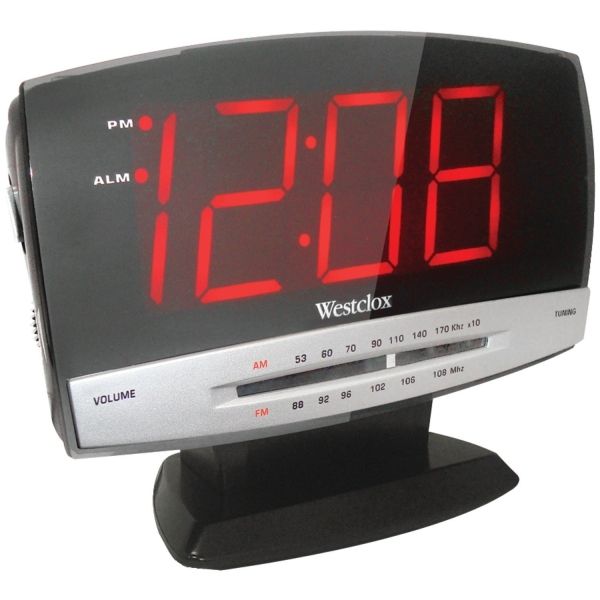 WESTCLOX 80187A AM/FM Alarm Clock Radio Large 1.8 inch Display , 3.5mm ...